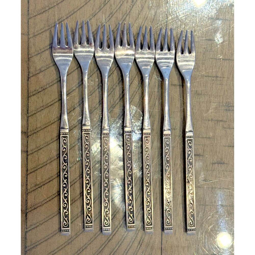 Oneida Rogers Spanish Court Cocktail Seafood Forks Stainless Steel Flatware 7